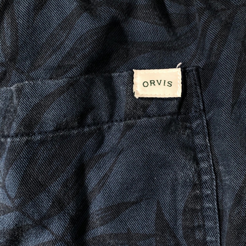 Orvis Jogger Pants Women Large Navy Blue Palm Leaf Lyocell Elastic Waist - Picture 3 of 9